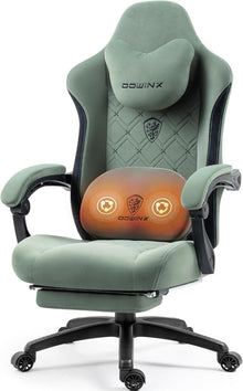 Dowinx Gaming Stuhl mit Massage und Fußstütze, Grün