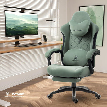 Dowinx Gaming Stuhl Stoff mit Massage LWS, Gamer Stuhl