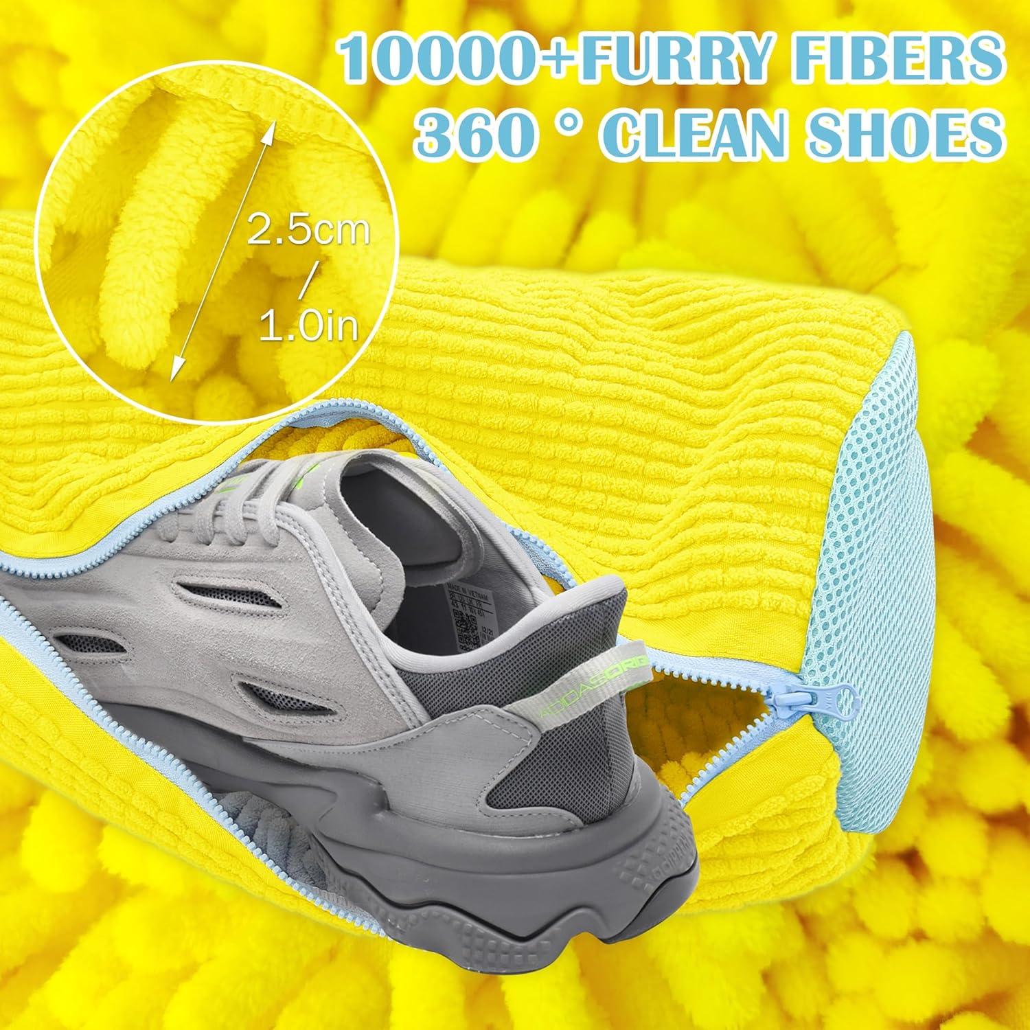 Schuhbeutel Waschmaschine 360°Reinigung Reißverschluss gelb 2er-Pack