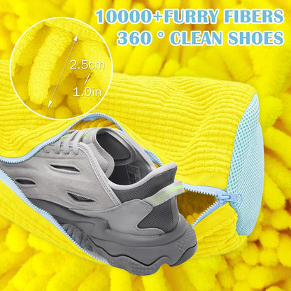 Schuhbeutel Waschmaschine 360°Reinigung Reißverschluss gelb 2er-Pack