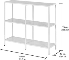 HDANI Metall-Konsolentisch 3 Ablageflächen Weiß 80x25x75cm