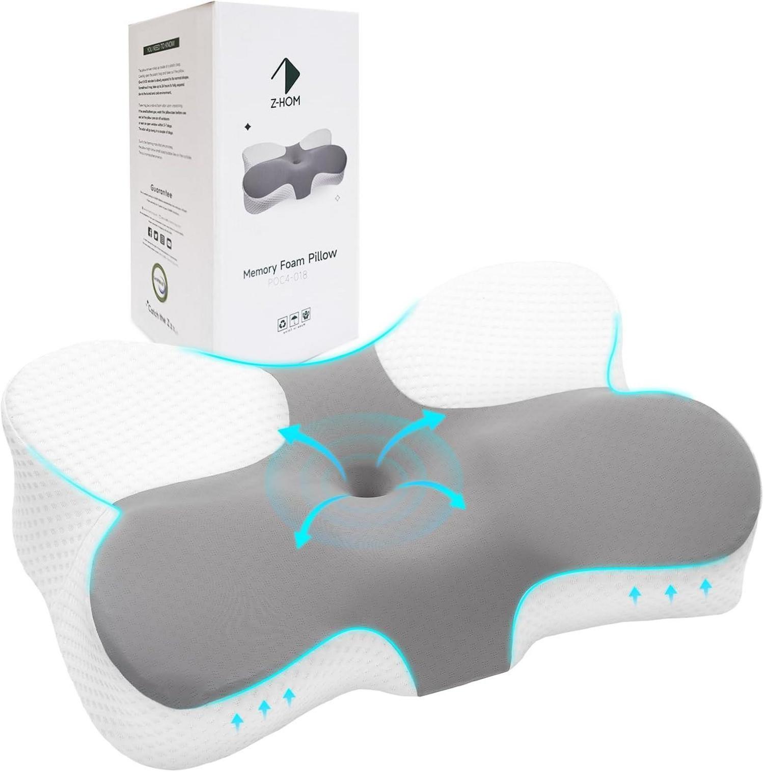 Memory Foam Nackenkissen Orthopädisches Kopfkissen 36x60x8/13 cm