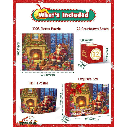 Adventskalender Weihnachtsszene Puzzles 1008 Teile für
