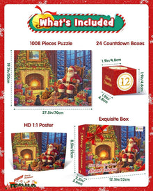 Adventskalender Weihnachtsszene Puzzles 1008 Teile für