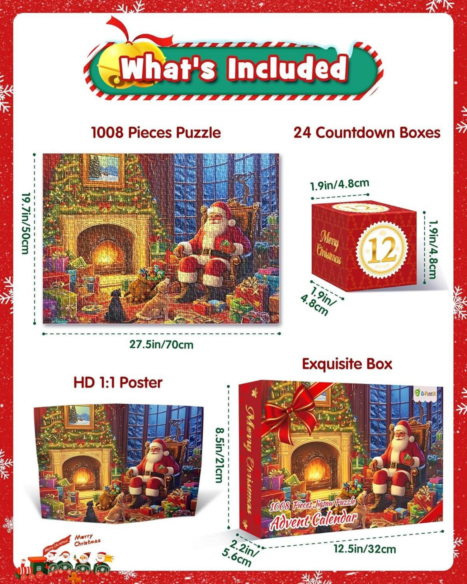 Adventskalender Weihnachtsszene Puzzles 1008 Teile für