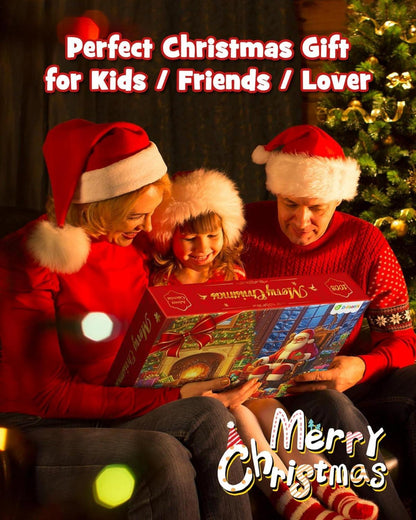 Adventskalender Weihnachtsszene Puzzles 24 Tage Weihnachts-Countdown 1008 Teile