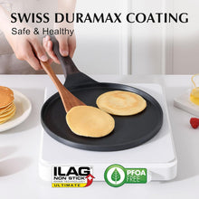 SENSARTE Schwarze Crepe Pfanne 26cm Induktion Antihaft