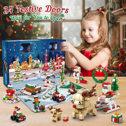 Weihnachts Adventskalender 2024 Kinder Bausteine Spielset