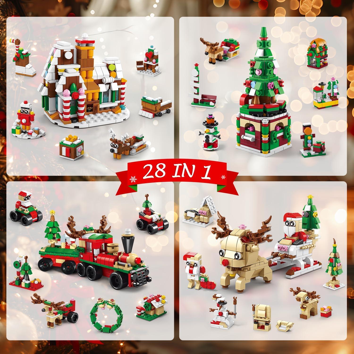 Adventskalender 2024 Kinder Weihnachts Bausatz 24 Spielset Bausteine