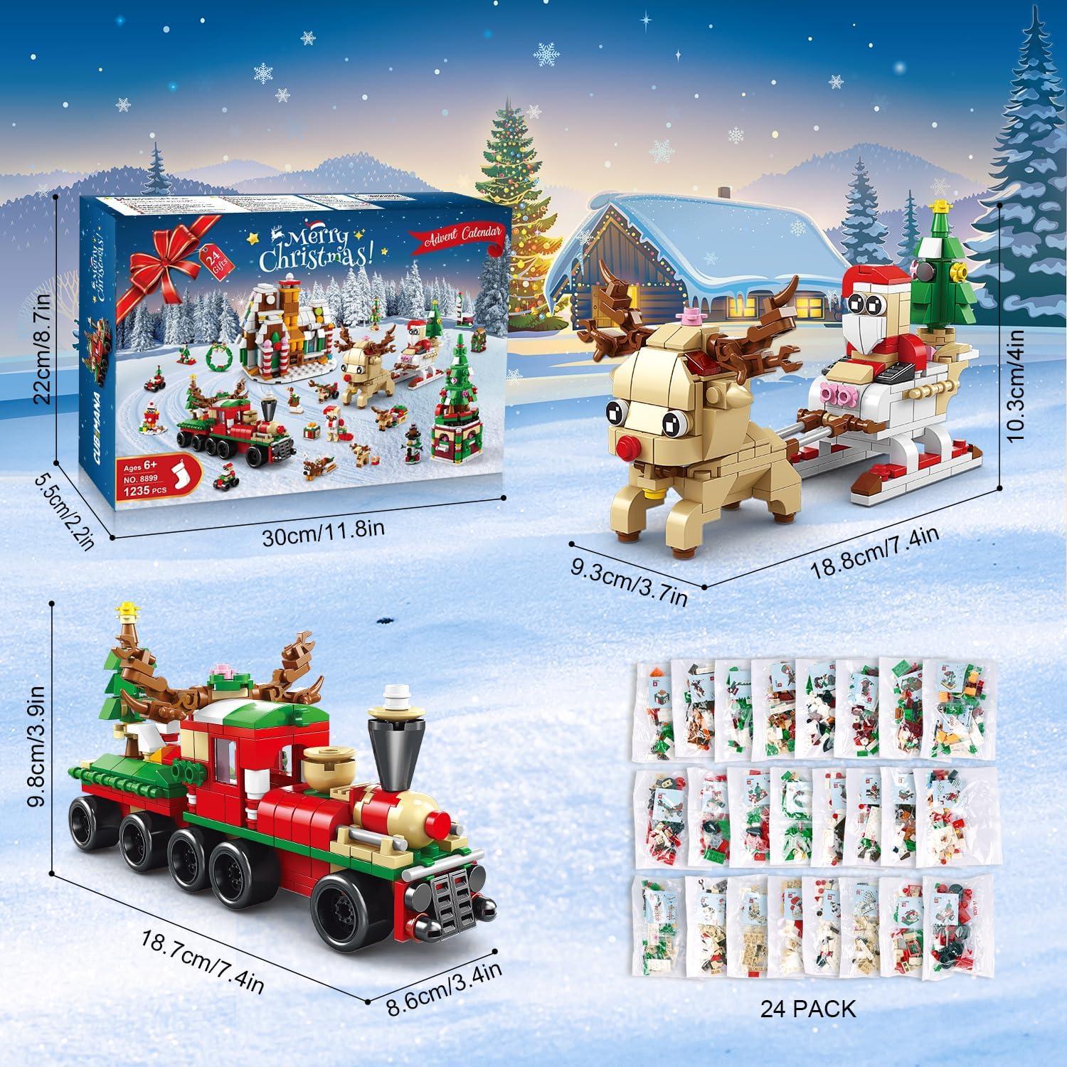 Adventskalender 2024 Kinder Weihnachts Bausatz 24 Spielset 1235 Teile
