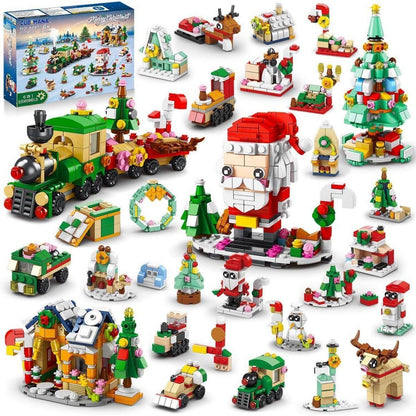 CUBIMANA 24er-Pack Weihnachtsbausätze LED-Licht 1122-teilig