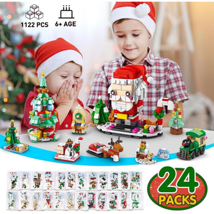 CUBIMANA 24er-Pack Weihnachtsbausätze LED-Licht 1122-teilig