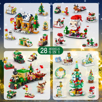 CUBIMANA 24er-Pack Weihnachtsbausätze LED-Licht 1122-teilig