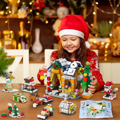 CUBIMANA 24er-Pack Weihnachtsbausätze LED-Licht 1122-teilig