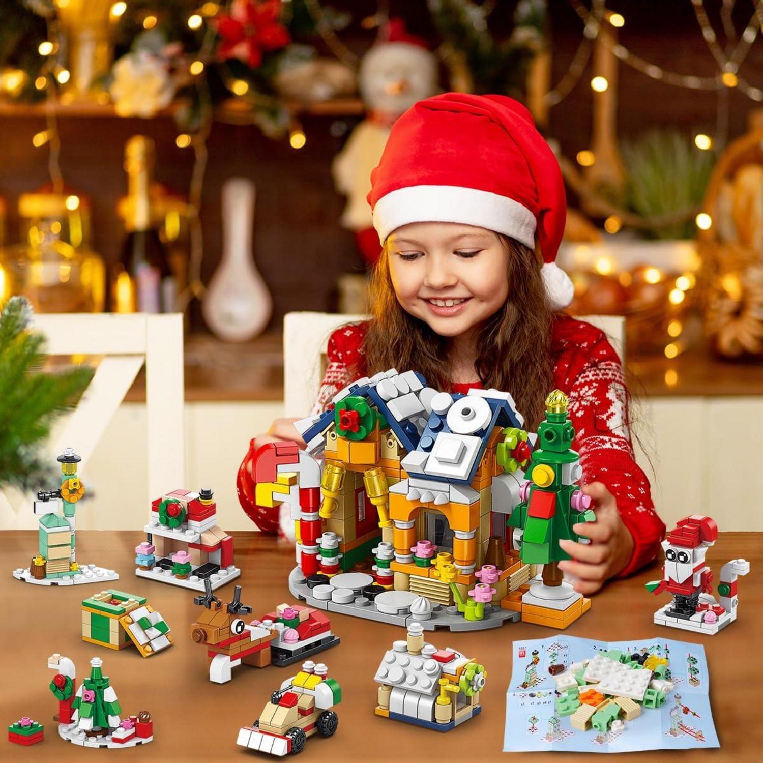 Weihnachtsbausätze LED-Licht Kinder Weihnachtsmann Zug 1122-teilig