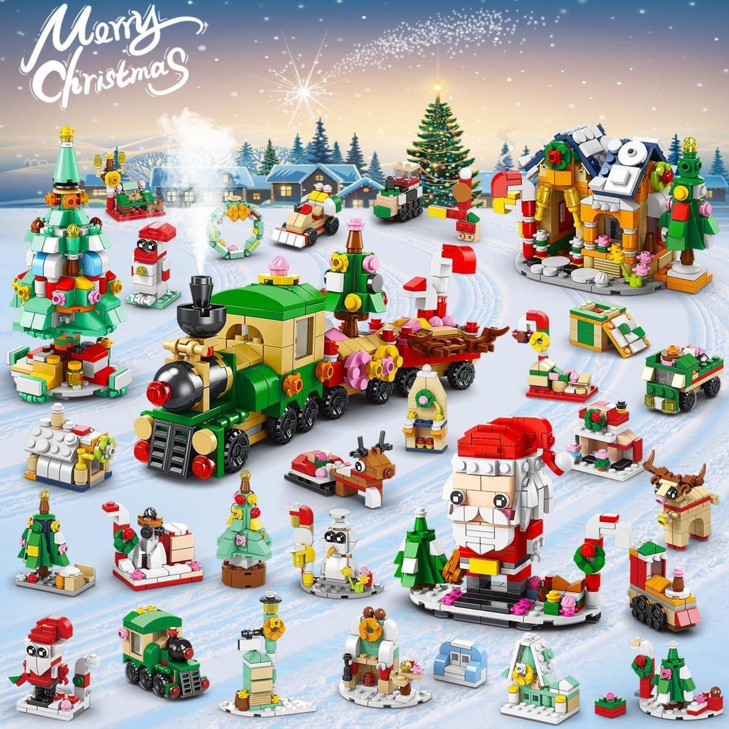 24er-Pack Weihnachtsbausätze mit LED-Licht – 1122-teiliges