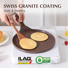 26cm Toffeebraune Crepe Pfanne mit Schweizer Granit
