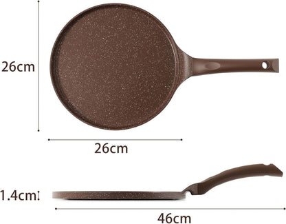 Toffeebraune Crepe Pfanne 26cm Induktion Antihaft PFOA-frei