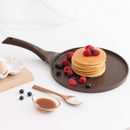 SENSARTE Toffeebraun 26cm Antihaft Crepe Pfanne Schweizer Granit Induktion