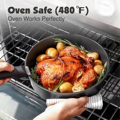 24-teiliges Antihaft Topf- und Pfannenset für Induktion & Backofen