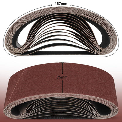 Schleifbänder 75x457 mm Körnung 400, 12 Stück