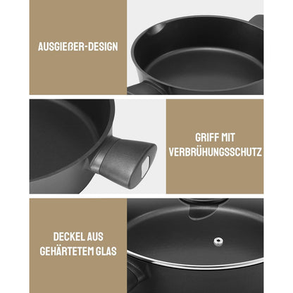 Fadware Pfanne 28cm mit Deckel, Antihaftbeschichtet, für