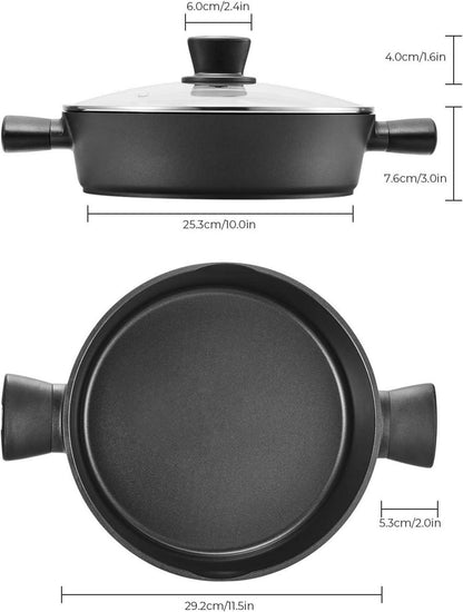 Hochwertige 28cm Induktionspfanne mit Deckel und Antihaftbeschichtung, ideal zum