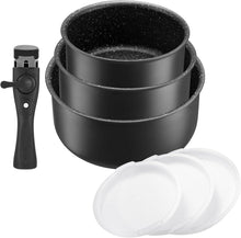 7tlg. Induktions Kochtopf Set mit abnehmbarem Griff, alle