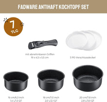 7-Tlg. Induktions Kochtopf Set mit abnehmbarem Griff