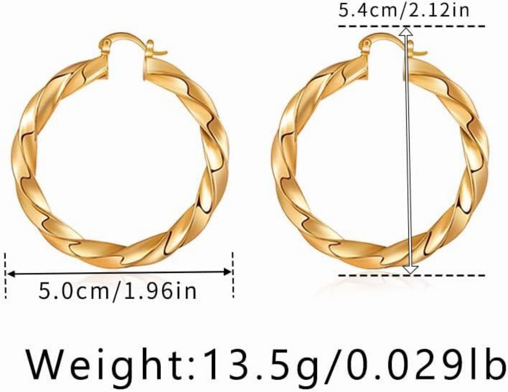18 Karat Goldene Klobige Creolen Ohrringe für Damen