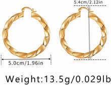 18 Karat Goldene Klobige Creolen Ohrringe für Damen