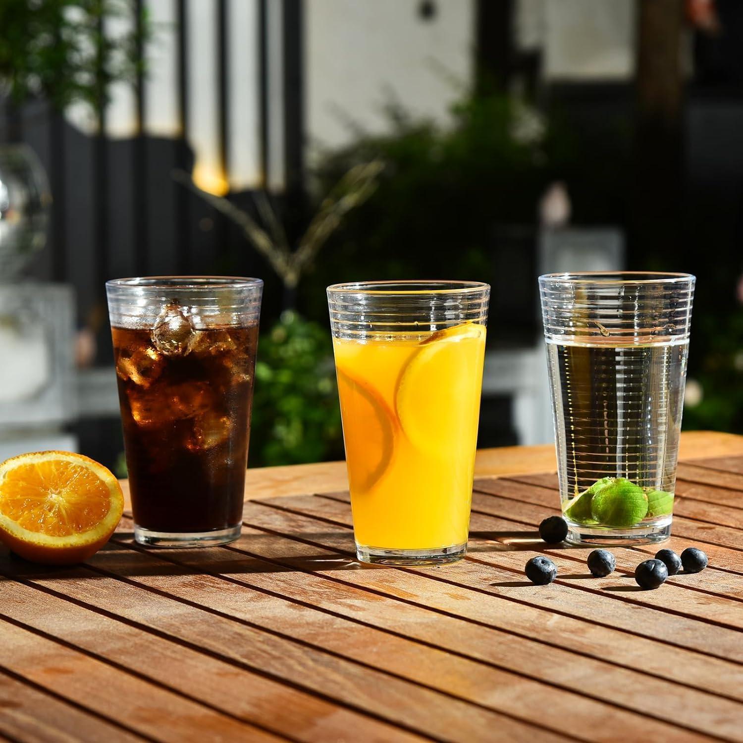 540ML Trinkgläser 6er Set Highball gerippte Glasbecher Cocktail Wein
