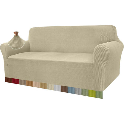 Elastischer Sofabezug 3-Sitzer Khaki – Modern & Schutz für Ihr Sofa