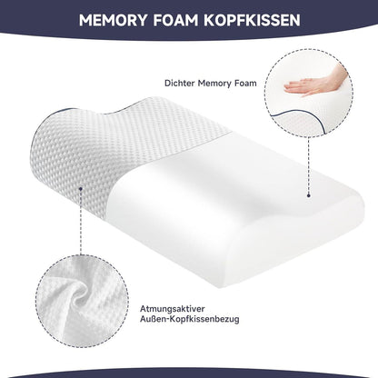 Ergonomisches Memory Foam Nackenstützkissen 49x36 cm