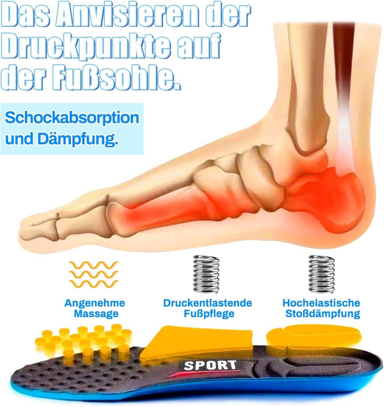 2 Paar Komfort Einlegesohlen Arbeit Stiefel Laufschuhe