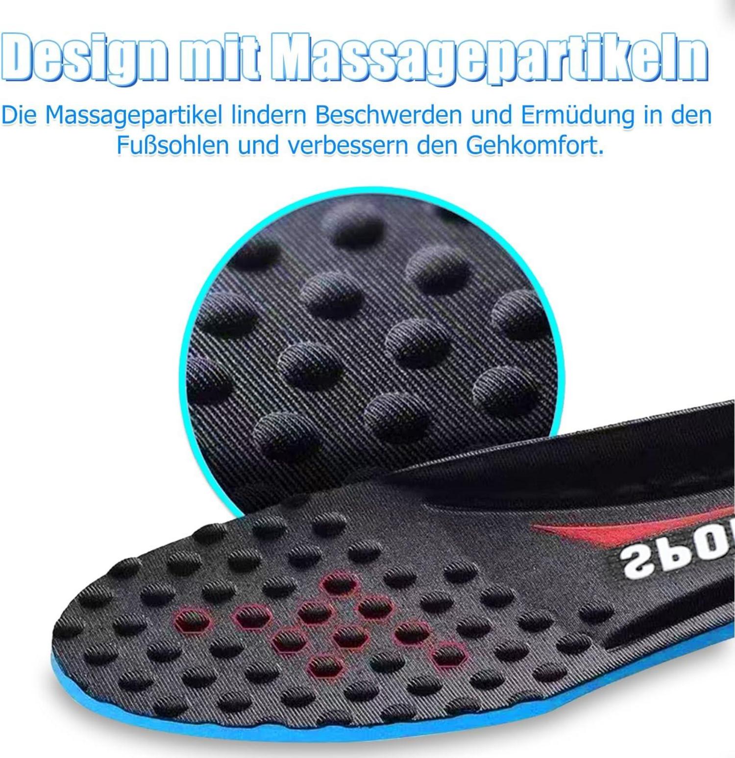 2er Set Komfort Einlegesohlen für Arbeit Laufschuhe Sneaker Schuhe Shock Absorbierend