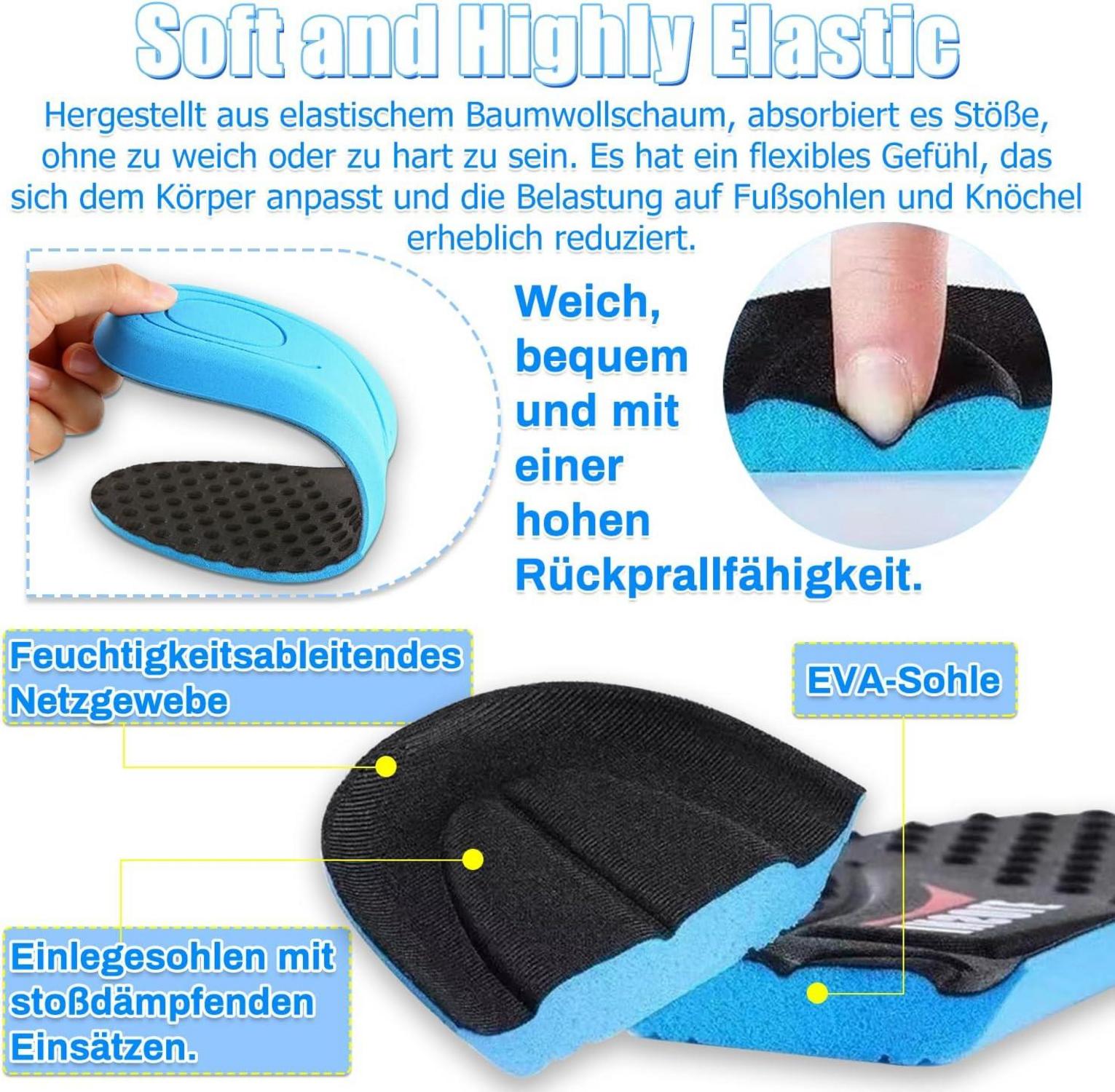 2 Paar Komfort Einlegesohlen Herren Damen Schuheinlagen Arbeit Stiefel 35-38
