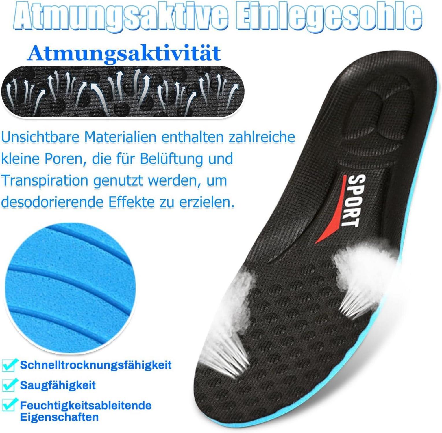2 Paar Komfort Einlegesohlen für Herren Damen Schuhe EU 35-38 Asia