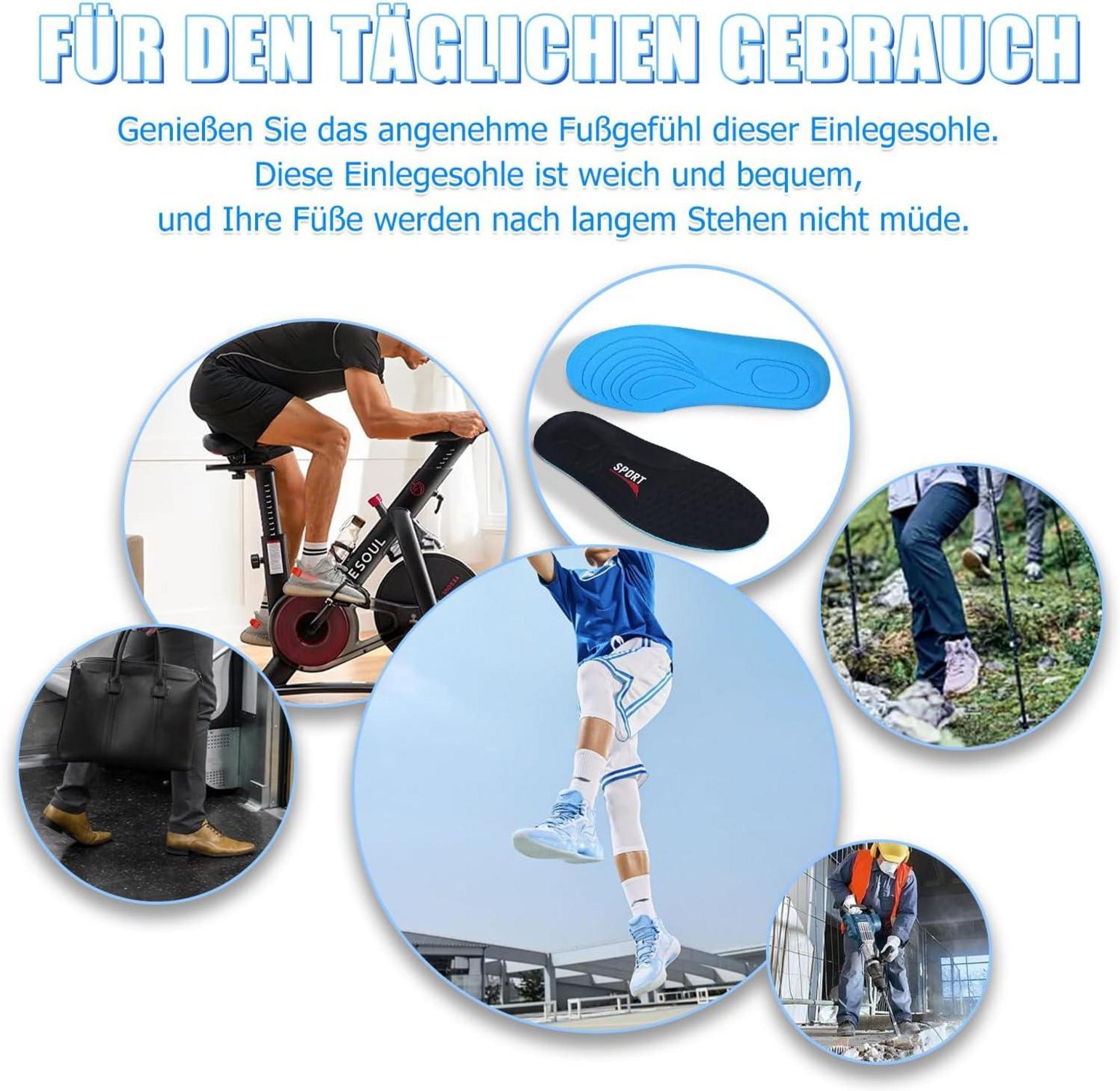 2 Paar Komfort Einlegesohlen für Herren Damen Schuhe 39-41 Memory Foam