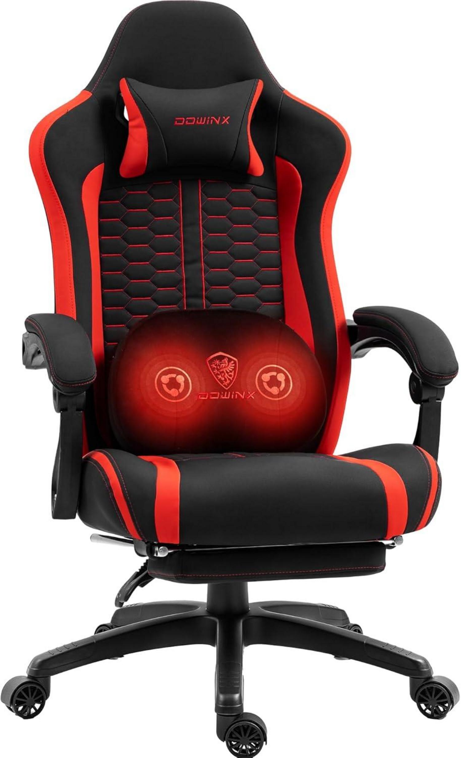 Gaming Stuhl mit beheizter Massage und Lendenstütze
