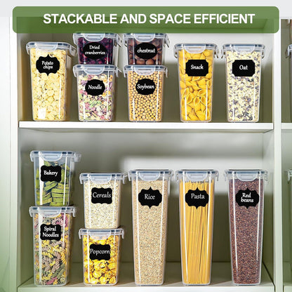 Stapelbare Vorratsdosen Set 8-teilig für Küche 2,5l/1,7l/1,25l/0,75l BPA-frei