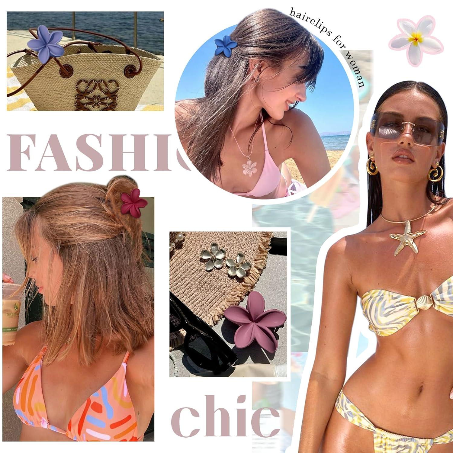 Haarklammer Blume Set 6 Stück Hawaii Matt Damen Mädchen Hair Clip