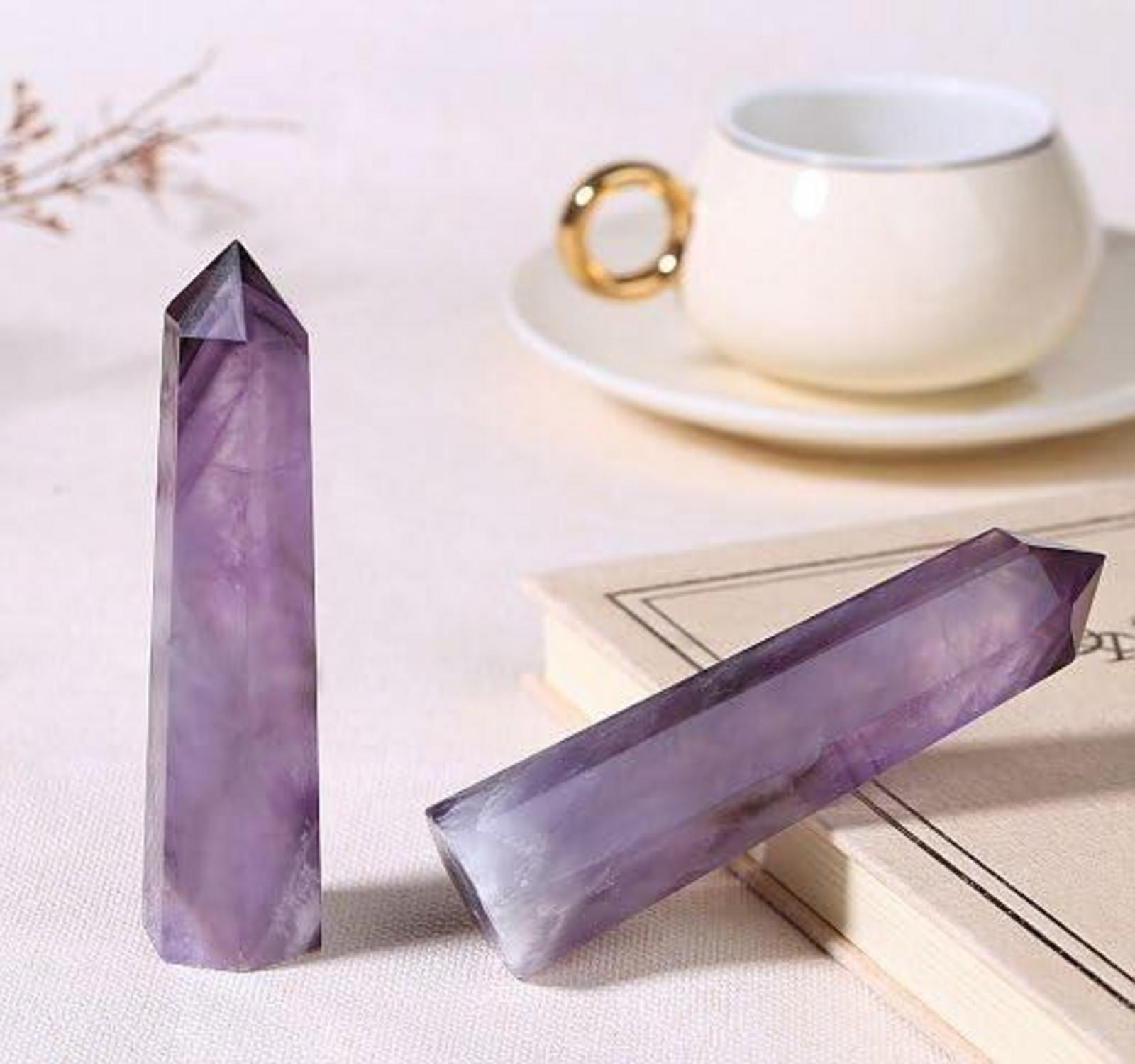Amethyst Groß Kristall Turm 9-10cm Heilstein Energie Reiki Mediation