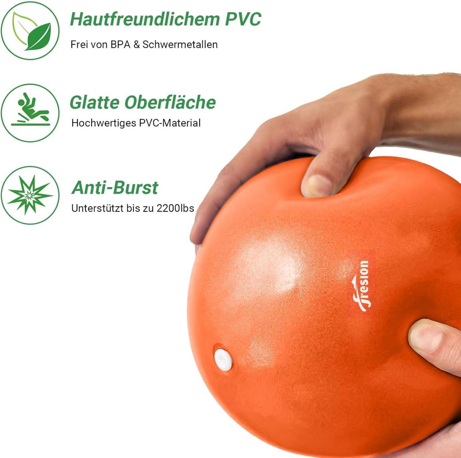 Gymnastikball Pilates-Ball 25cm Yoga Soft Fitnessball Orange