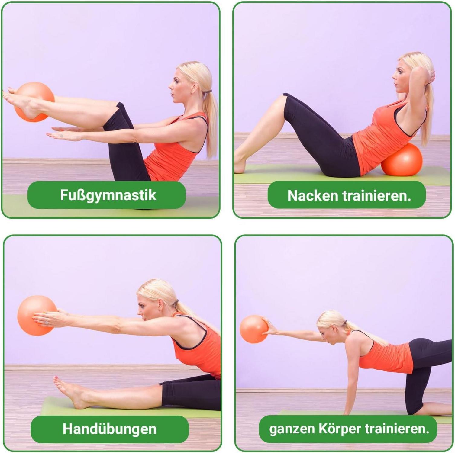 Pilates-Ball Gymnastikball 25cm Yoga Ball Baby Soft Fitnessball Orange