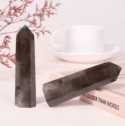 Rauchquarz Kristallsäule 9-10cm Heilstein Turm Energie Reiki