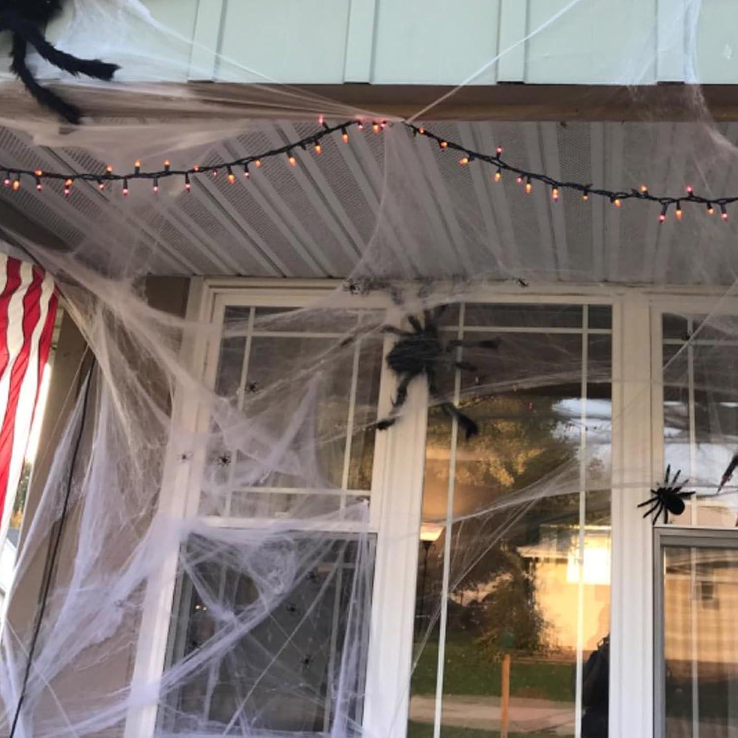 Halloween Spinnennetz Deko Set 300g Baumwolle Spinne Spinneweben