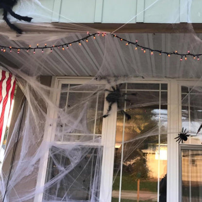 Halloween Spinnennetz Deko Set 300g Baumwolle Spinne Spinneweben