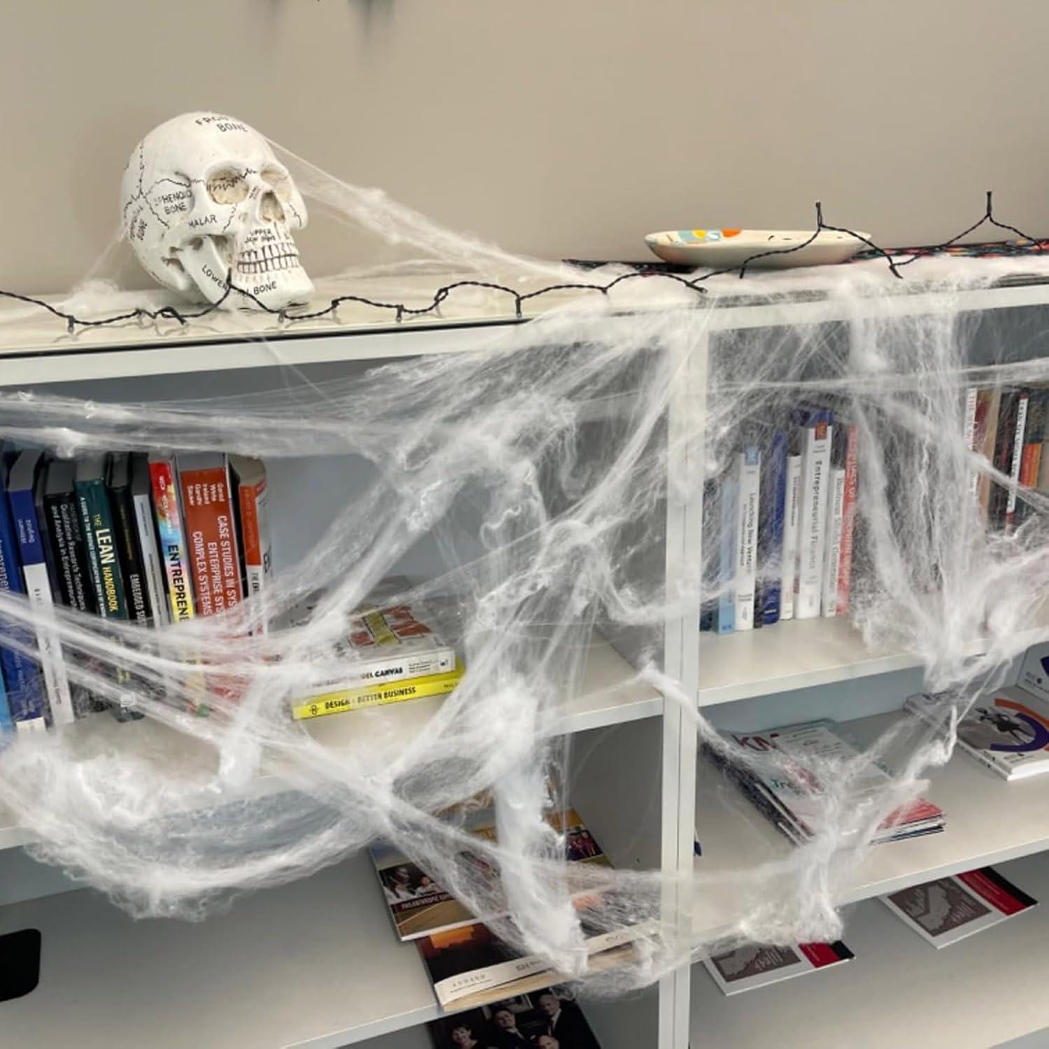 Weiss Spinnweben Deko für Halloween Party - 300g Spinne Baumwolle