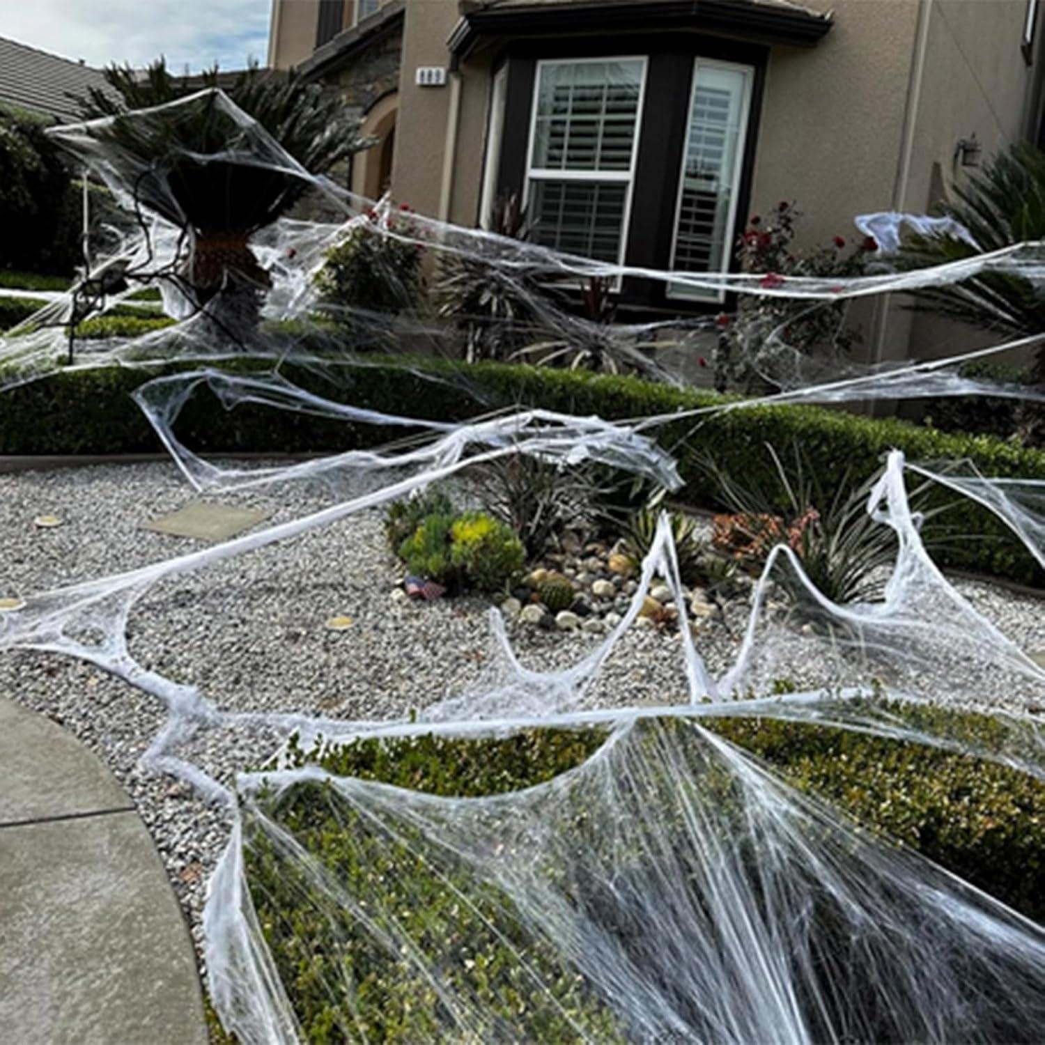 Halloween Spinnennetz Deko Set 300g Baumwolle Spinne Spinneweben